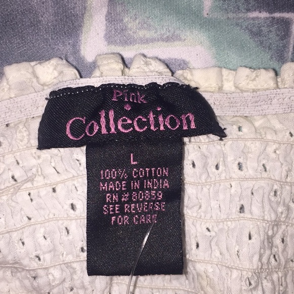 Large Pink Collection strapless white shirt - Picture 6 of 7